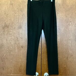 Ethyl Black Sparkly High Waist Pull On Pants Stretchy Glam Party Dressy Size 8